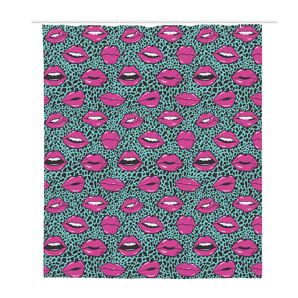 Purple Lips Pattern Print Polyester Shower Curtain