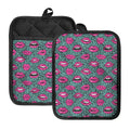 Purple Lips Pattern Print Pot Holders With Pocket