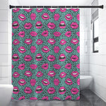 Purple Lips Pattern Print Premium Shower Curtain