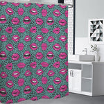 Purple Lips Pattern Print Premium Shower Curtain