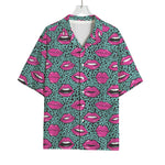 Purple Lips Pattern Print Rayon Hawaiian Shirt