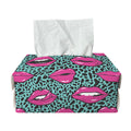 Purple Lips Pattern Print Rectangle Tissue Box Cover