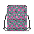 Purple Lips Pattern Print Rectangular Crossbody Bag
