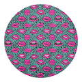 Purple Lips Pattern Print Round Blanket