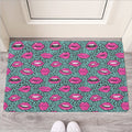 Purple Lips Pattern Print Rubber Doormat