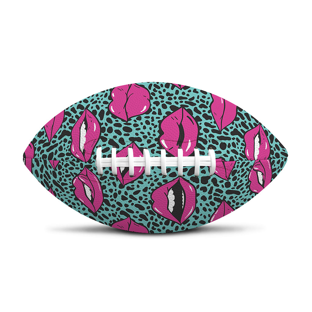 Purple Lips Pattern Print Rugby Ball
