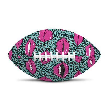 Purple Lips Pattern Print Rugby Ball