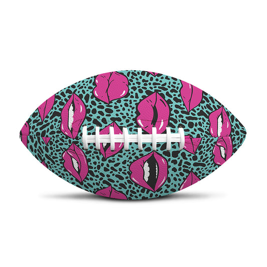 Purple Lips Pattern Print Rugby Ball