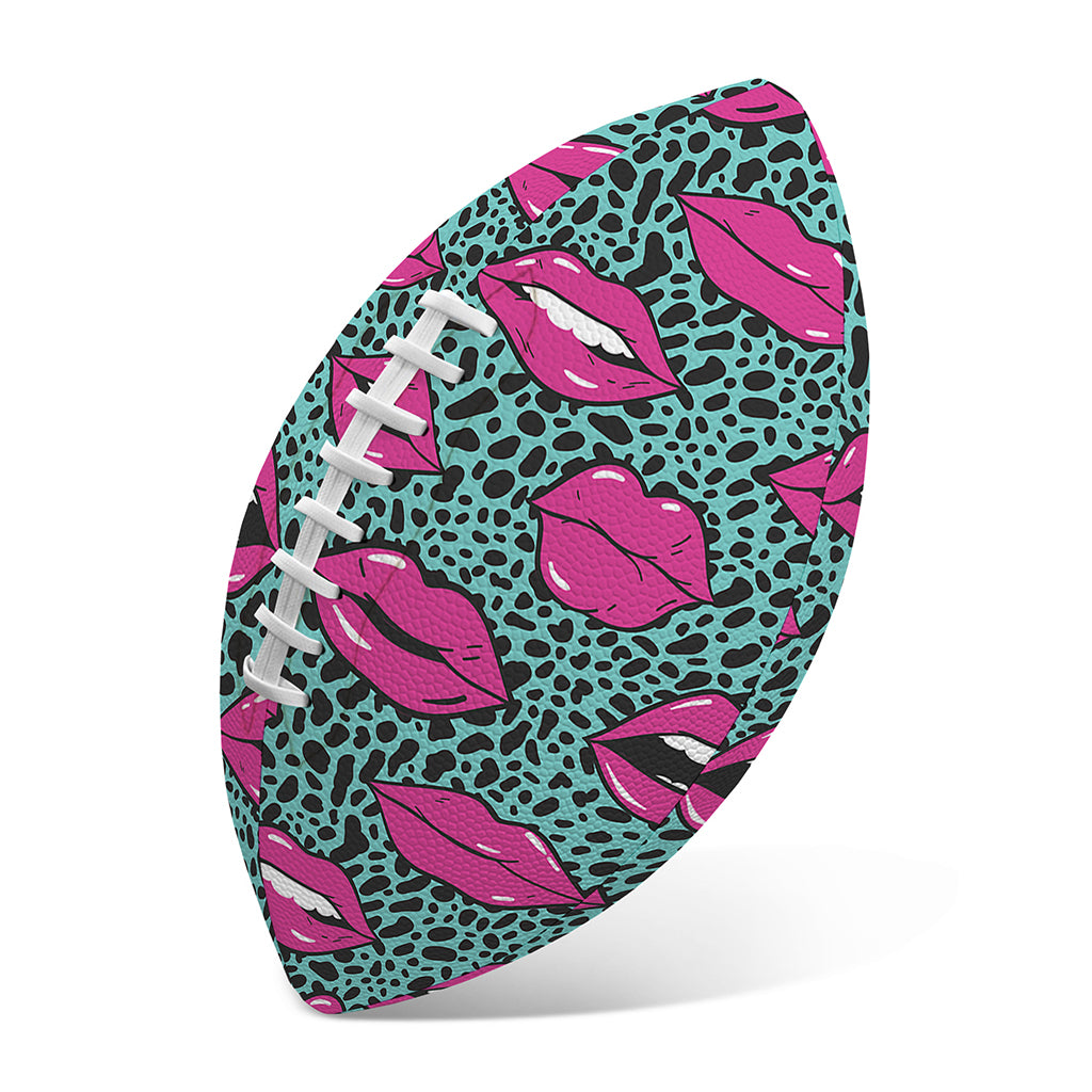 Purple Lips Pattern Print Rugby Ball