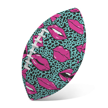 Purple Lips Pattern Print Rugby Ball