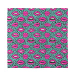 Purple Lips Pattern Print Silk Bandana