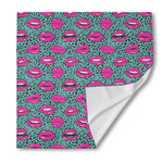 Purple Lips Pattern Print Silk Bandana