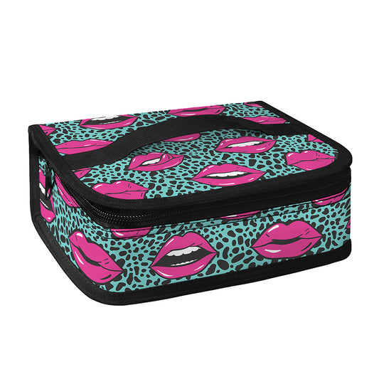 Purple Lips Pattern Print Small Lunch Bag