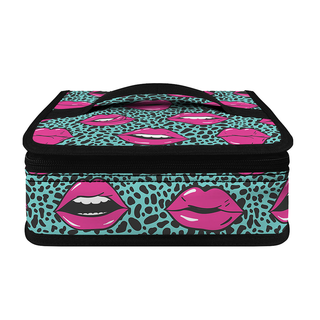 Purple Lips Pattern Print Small Lunch Bag