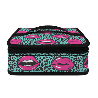 Purple Lips Pattern Print Small Lunch Bag