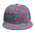 Purple Lips Pattern Print Snapback Cap