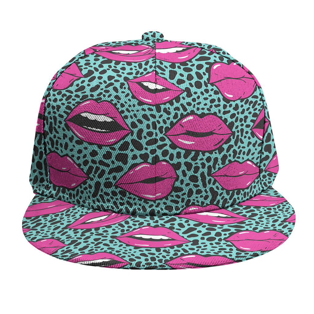 Purple Lips Pattern Print Snapback Cap