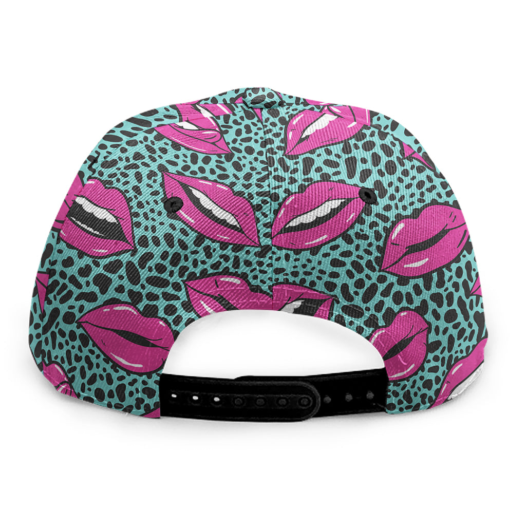 Purple Lips Pattern Print Snapback Cap