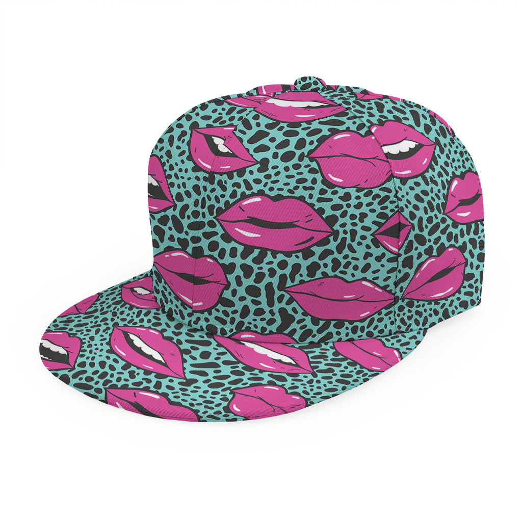 Purple Lips Pattern Print Snapback Cap