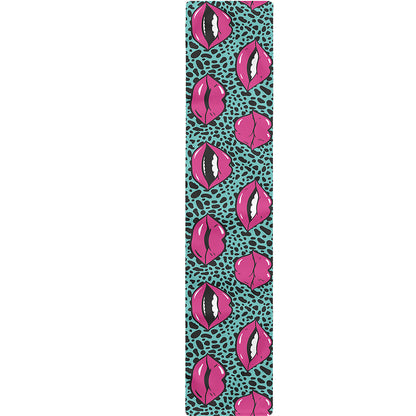 Purple Lips Pattern Print Table Runner
