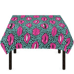 Purple Lips Pattern Print Tablecloth