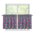 Purple Lips Pattern Print Tier Curtains