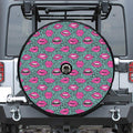 Purple Lips Pattern Print Tire Cover With Camera Hole