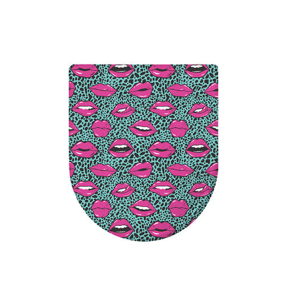 Purple Lips Pattern Print Toilet Lid Cover
