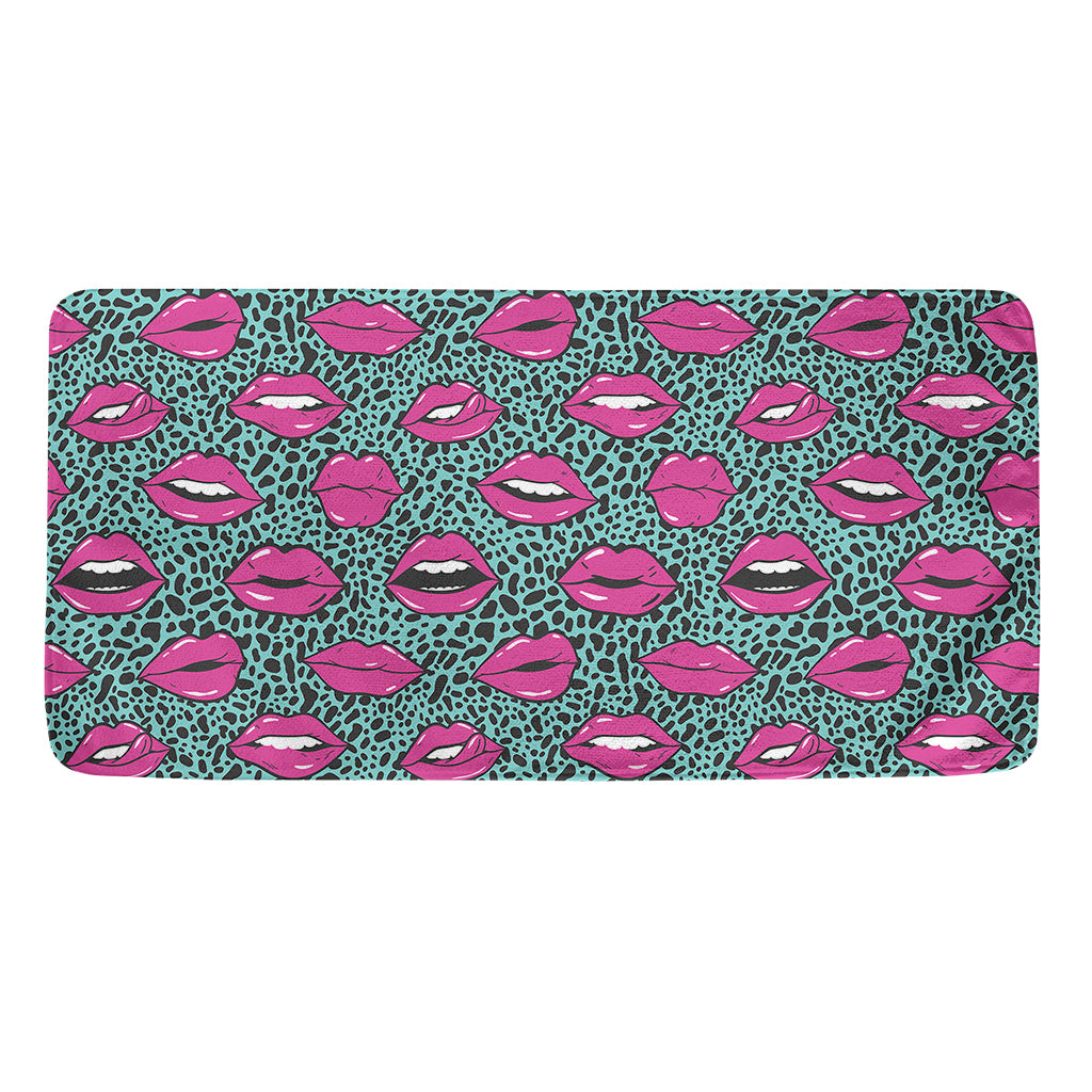 Purple Lips Pattern Print Towel