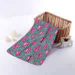Purple Lips Pattern Print Towel