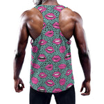 Purple Lips Pattern Print Training Tank Top