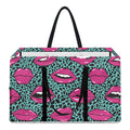Purple Lips Pattern Print Utility Tote Bag