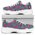 Purple Lips Pattern Print White Chunky Shoes