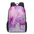 Purple Liquid Marble Print 17 Inch Backpack
