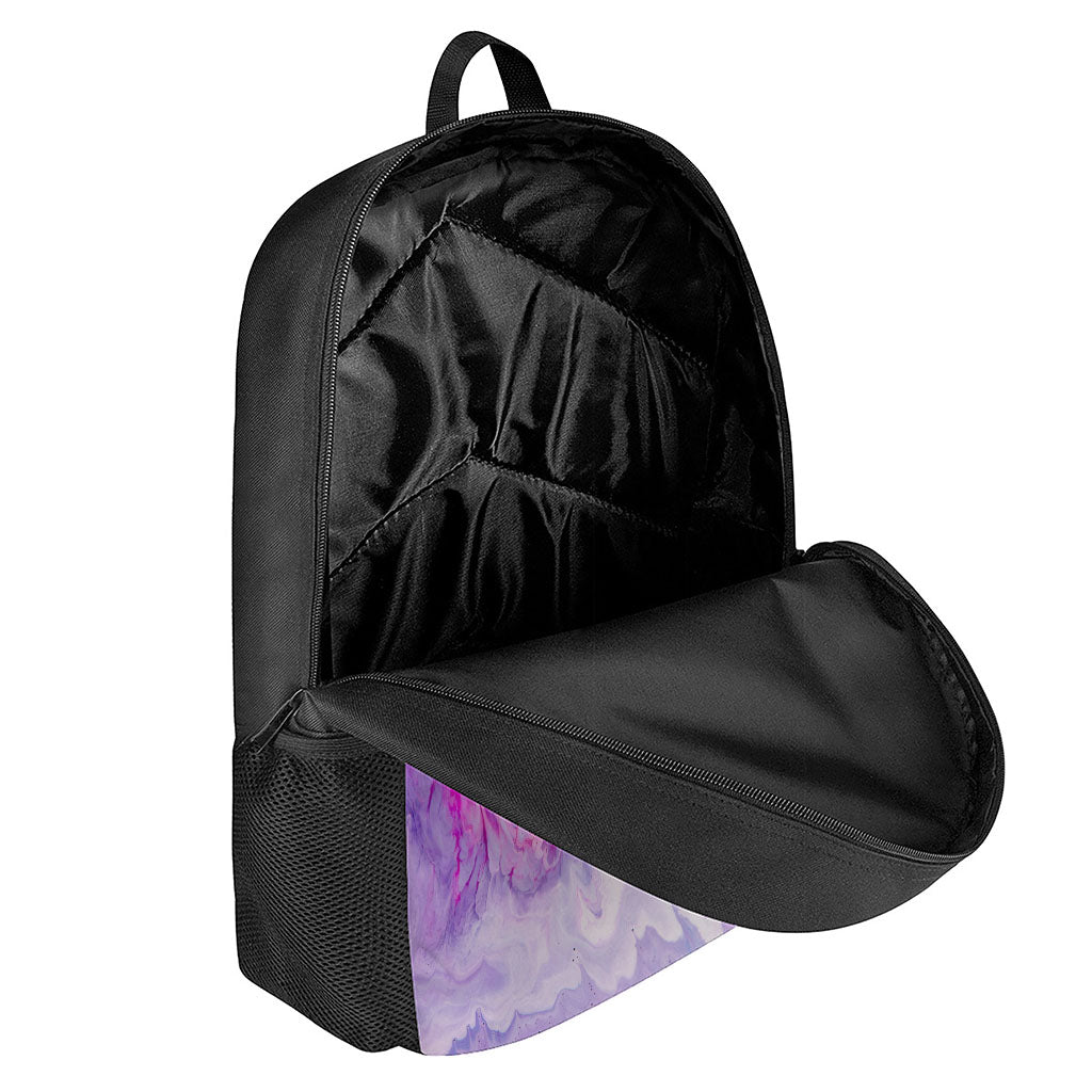 Purple Liquid Marble Print 17 Inch Backpack