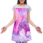 Purple Liquid Marble Print Adjustable Apron