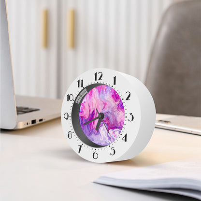 Purple Liquid Marble Print Alarm Clock