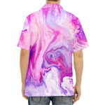 Purple Liquid Marble Print Aloha Shirt