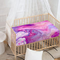 Purple Liquid Marble Print Baby Crib Sheet
