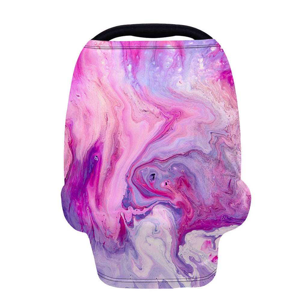 Purple Liquid Marble Print Baby Seat Cover