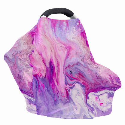 Purple Liquid Marble Print Baby Seat Cover