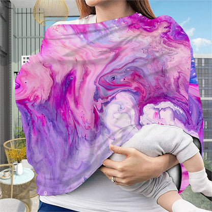 Purple Liquid Marble Print Baby Seat Cover