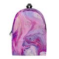 Purple Liquid Marble Print School Backpack