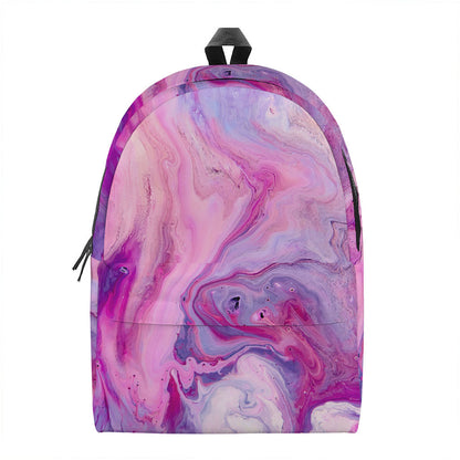 Purple Liquid Marble Print Backpack