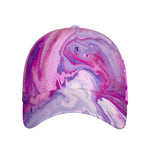 Purple Liquid Marble Print Baseball Cap