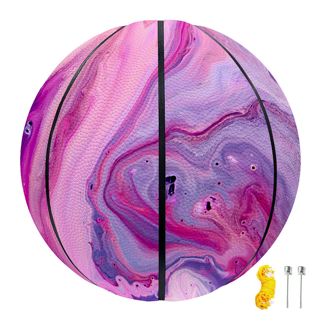 Purple Liquid Marble Print Basketball