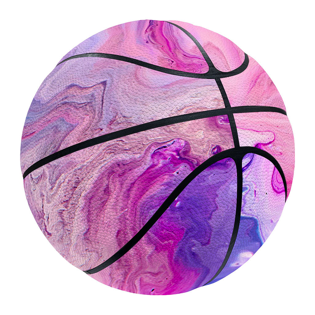 Purple Liquid Marble Print Basketball