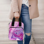 Purple Liquid Marble Print Bible Tote Bag