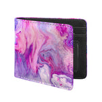 Purple Liquid Marble Print Bifold Wallet