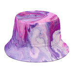 Purple Liquid Marble Print Bucket Hat